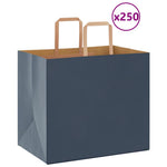 HKH Bolsas de Papel 250 Unidades con Asas - Azul - 32x22x28 cm