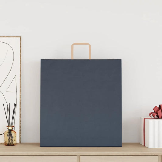 HKH Bolsas de Papel 250 Unidades con Asas - Azul - 45x17x48 cm