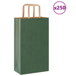 HKH Bolsas de Papel 250 Unidades con Asas - Verde - 21x11x36 cm