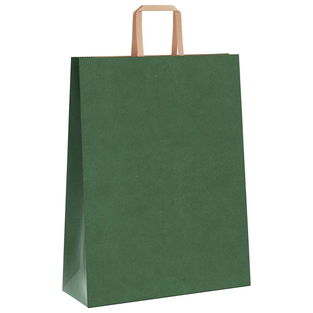 HKH Sacos de Papel 250 Unidades com Alças - Verde - 32x12x42 cm