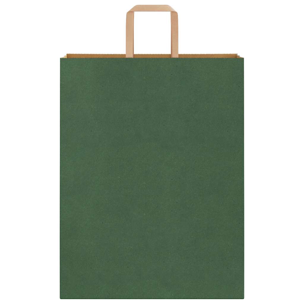 HKH Sacos de Papel 250 Unidades com Alças - Verde - 32x12x42 cm
