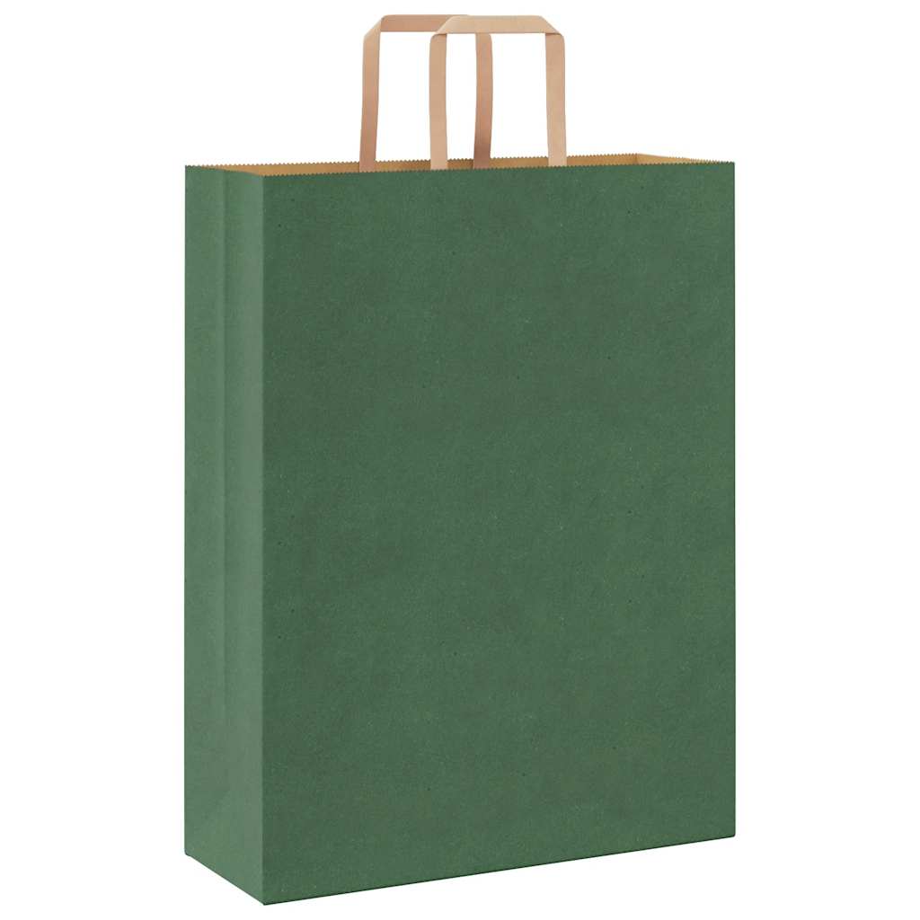 HKH Sacos de Papel 250 Unidades com Alças - Verde - 32x12x42 cm