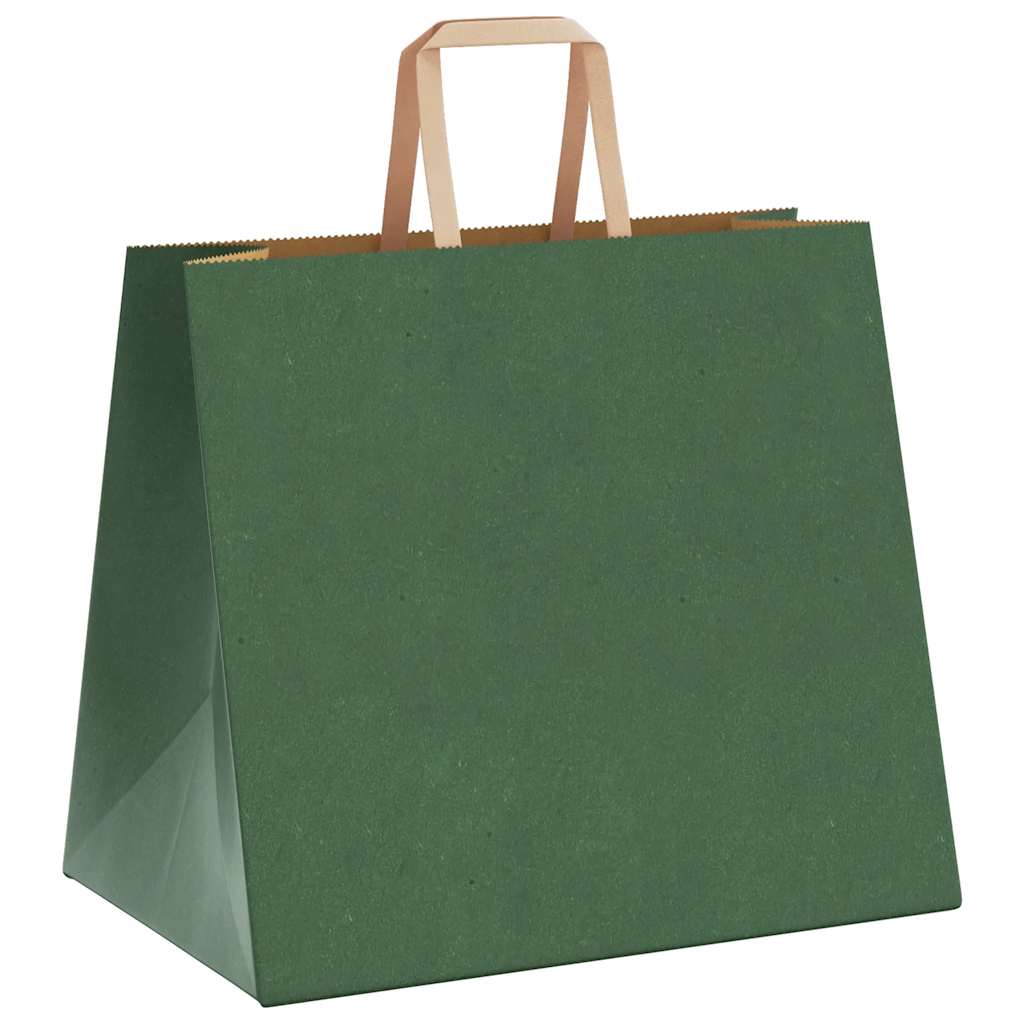 HKH Sacos de Papel 250 Unidades com Alças - Verde - 32x22x28 cm