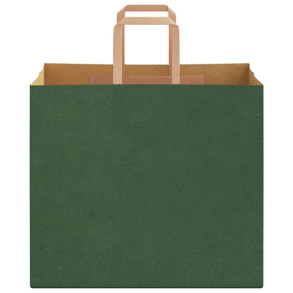 HKH Sacos de Papel 250 Unidades com Alças - Verde - 32x22x28 cm