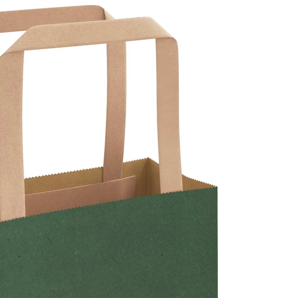 HKH Sacos de Papel 250 Unidades com Alças - Verde - 32x22x28 cm