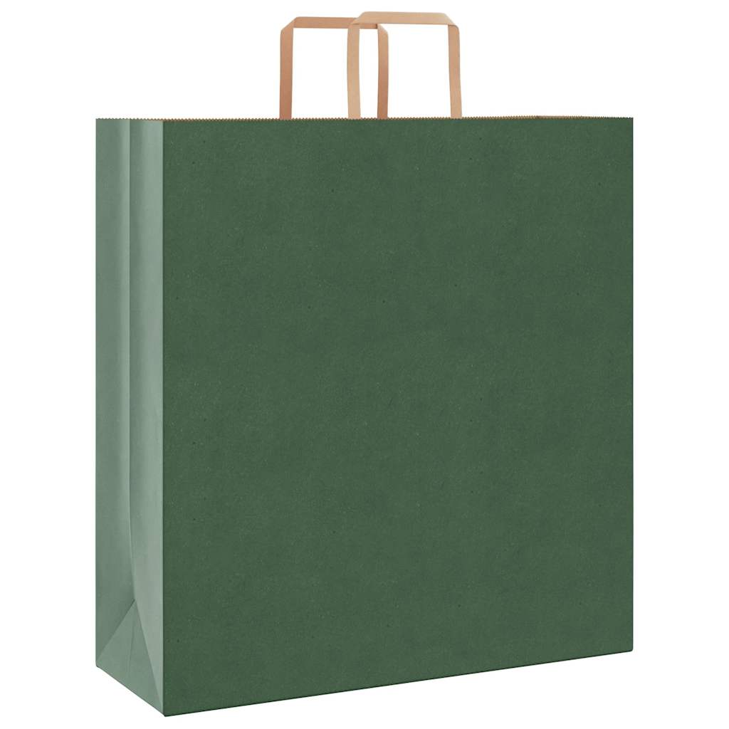HKH Sacos de Papel 250 Unidades com Alças - Verde - 45x17x48 cm