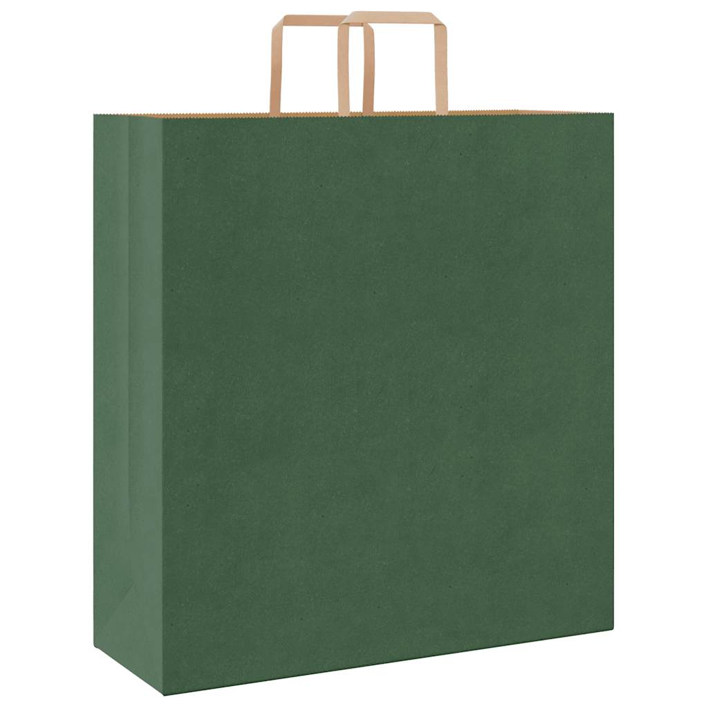 HKH Sacos de Papel 250 Unidades com Alças - Verde - 45x17x48 cm