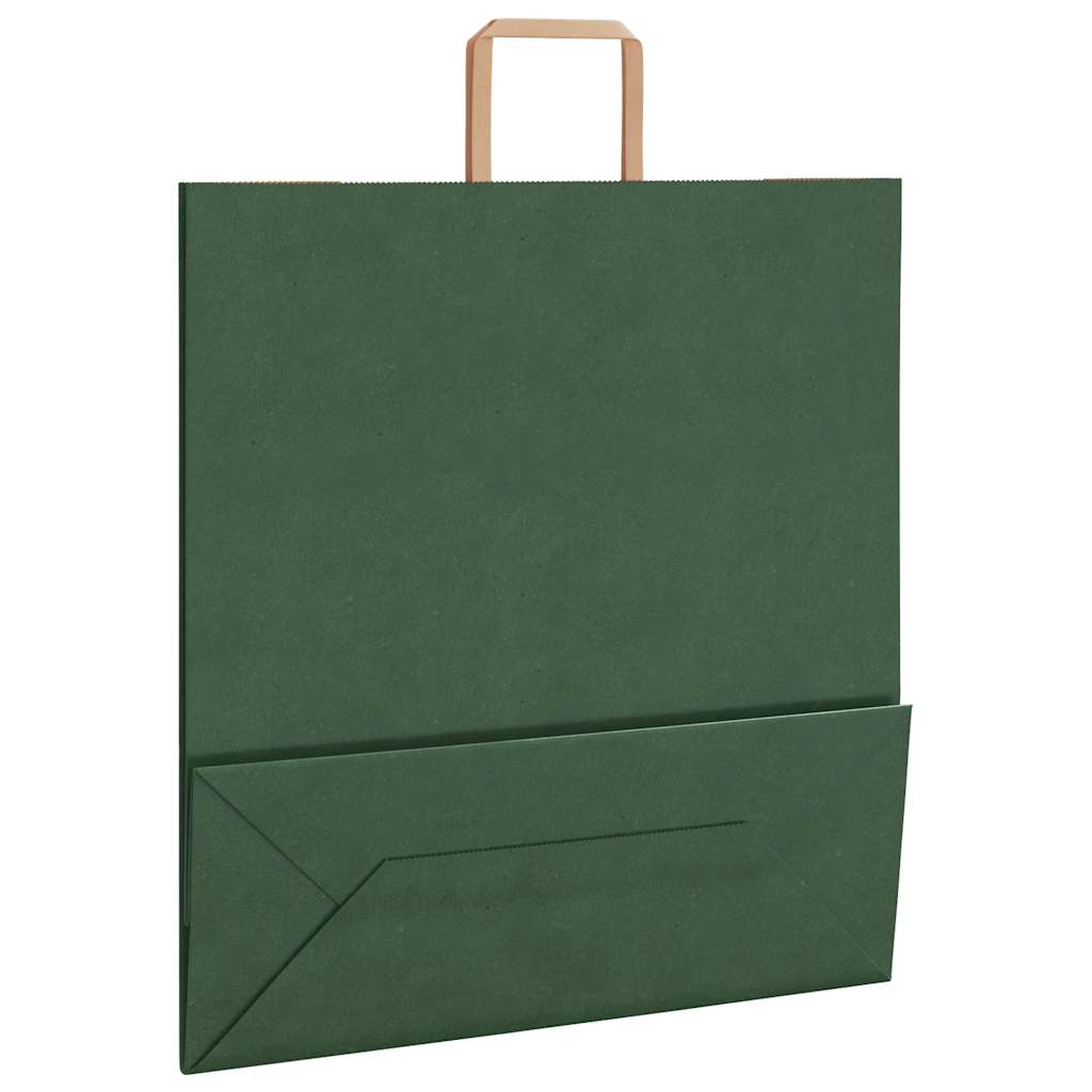 HKH Sacos de Papel 250 Unidades com Alças - Verde - 45x17x48 cm