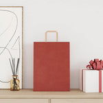HKH Sacos de Papel 250 Unidades com Alças - Vermelho - 26x12x35 cm