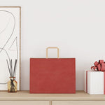HKH Sacos de Papel 250 Unidades com Alças - Vermelho - 32x17x25 cm