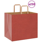 HKH Sacos de Papel 250 Unidades com Alças - Vermelho - 32x22x28 cm