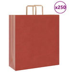 HKH Sacos de Papel 250 Unidades com Alças - Vermelho - 45x17x48 cm