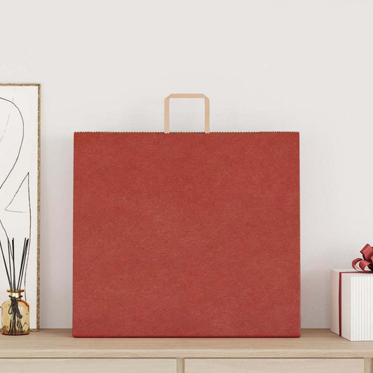 HKH Sacos de Papel 250 Unidades com Alças - Vermelho - 54x15x49 cm