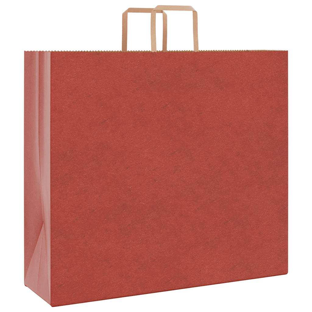 HKH Sacos de Papel 250 Unidades com Alças - Vermelho - 54x15x49 cm