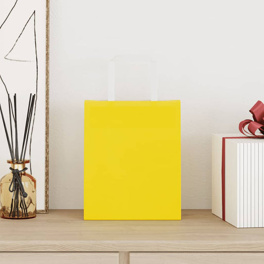 HKH Sacos de Papel 50 Unidades com Alças - Amarelo - 18x8x22 cm