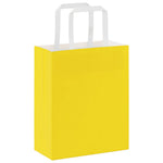 Bolsas de papel HKH 50 unidades con asas - Amarillo - 18x8x22 cm