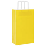 HKH Sacos de Papel 50 Unidades com Alças - Amarelo - 21x11x36 cm
