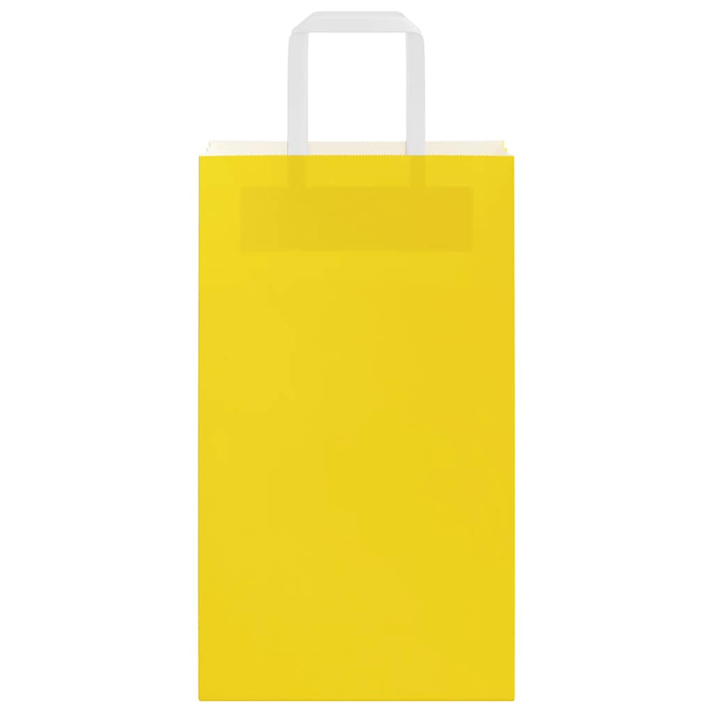 HKH Sacos de Papel 50 Unidades com Alças - Amarelo - 21x11x36 cm