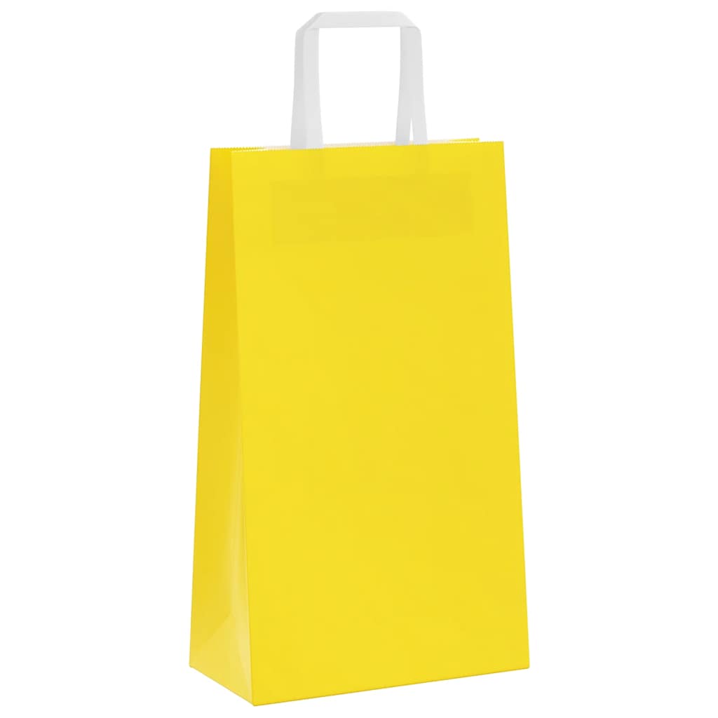 HKH Sacos de Papel 50 Unidades com Alças - Amarelo - 21x11x36 cm