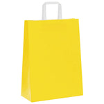 HKH Sacos de Papel 50 Unidades com Alças - Amarelo - 26x12x35 cm