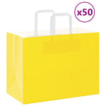 HKH Sacos de Papel 50 Unidades com Alças - Amarelo - 32x17x25 cm