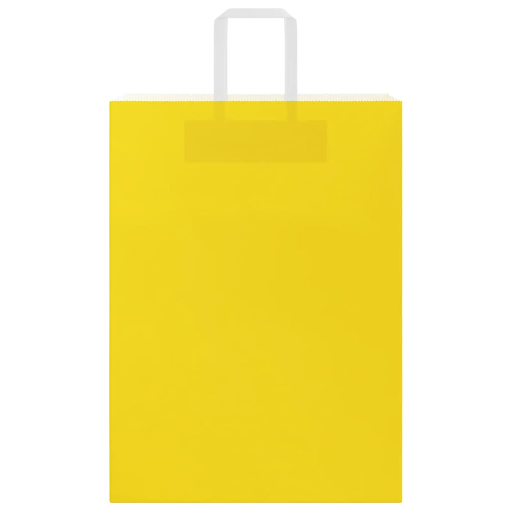 Bolsas de Papel HKH 50 Unidades con Asas - Amarillo - 32x17x44 cm