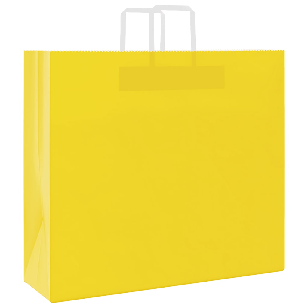 HKH Bolsas de papel 50 unidades con asas - Amarillo - 54x15x49 cm
