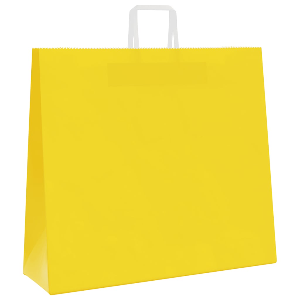 HKH Bolsas de papel 50 unidades con asas - Amarillo - 54x15x49 cm