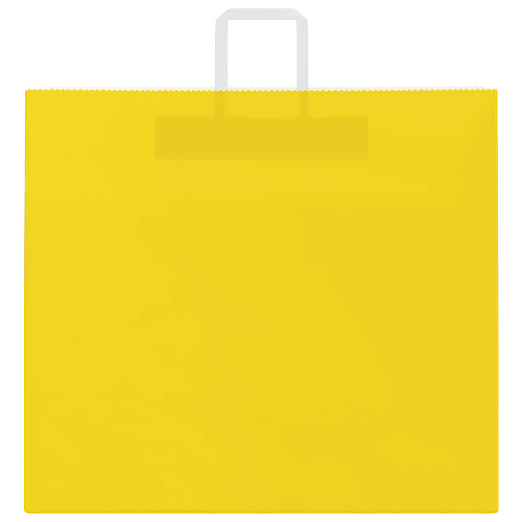 HKH Bolsas de papel 50 unidades con asas - Amarillo - 54x15x49 cm