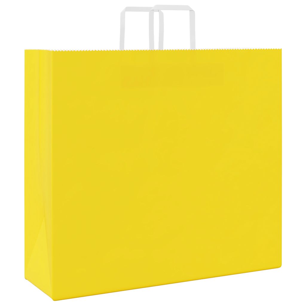 HKH Bolsas de papel 50 unidades con asas - Amarillo - 54x15x49 cm