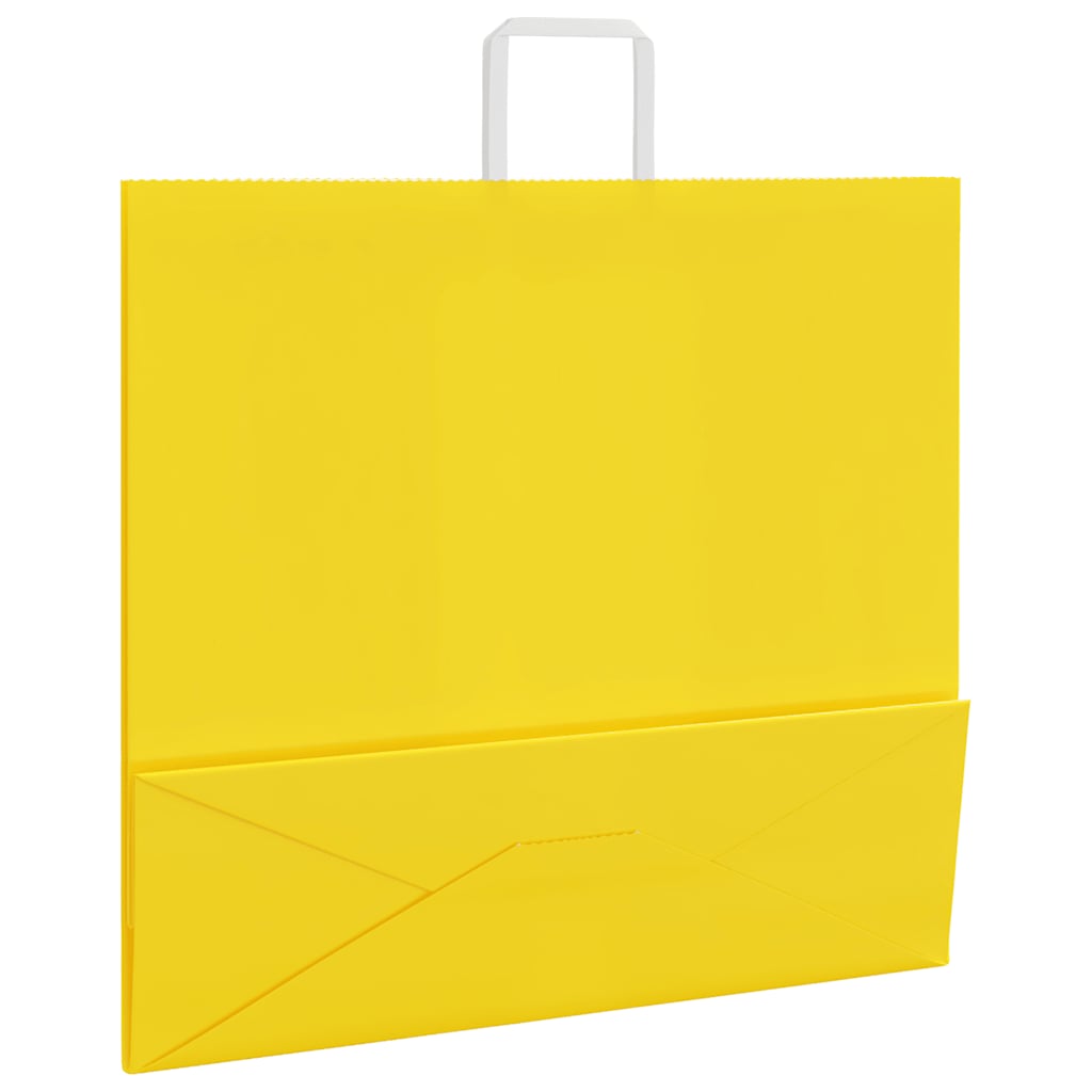 HKH Bolsas de papel 50 unidades con asas - Amarillo - 54x15x49 cm