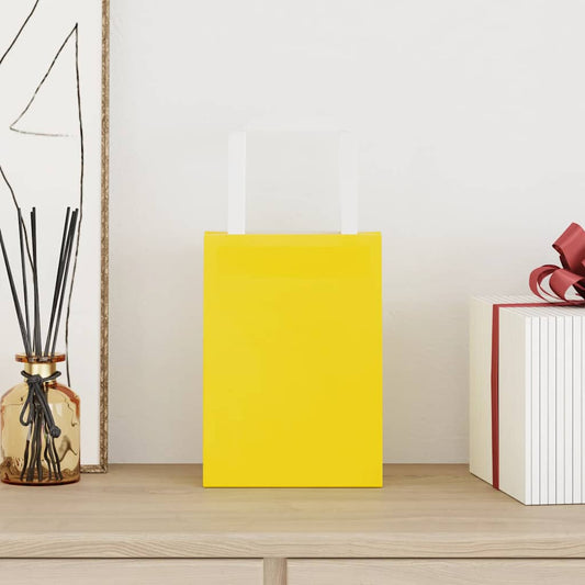 HKH Sacos de Papel 250 Unidades com Alças - Amarelo - 15x8x21 cm