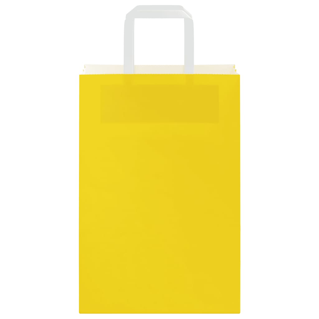 HKH Sacos de Papel 250 Unidades com Alças - Amarelo - 21x11x31 cm