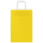 HKH Sacos de Papel 250 Unidades com Alças - Amarelo - 21x11x31 cm