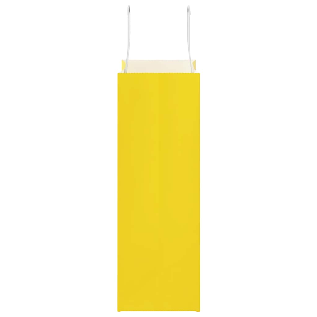 HKH Sacos de Papel 250 Unidades com Alças - Amarelo - 21x11x31 cm