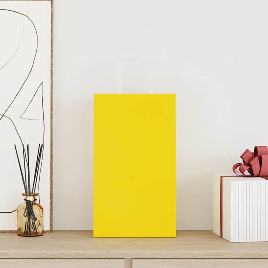 HKH Sacos de Papel 250 Unidades com Alças - Amarelo - 21x11x36 cm