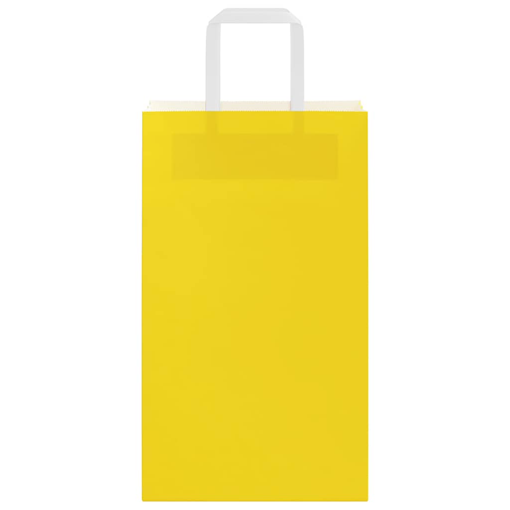 HKH Sacos de Papel 250 Unidades com Alças - Amarelo - 21x11x36 cm