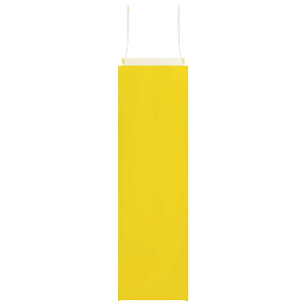 HKH Sacos de Papel 250 Unidades com Alças - Amarelo - 21x11x36 cm