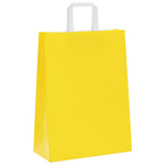 HKH Sacos de Papel 250 pcs com pegas - Amarelo - 26x12x35 cm