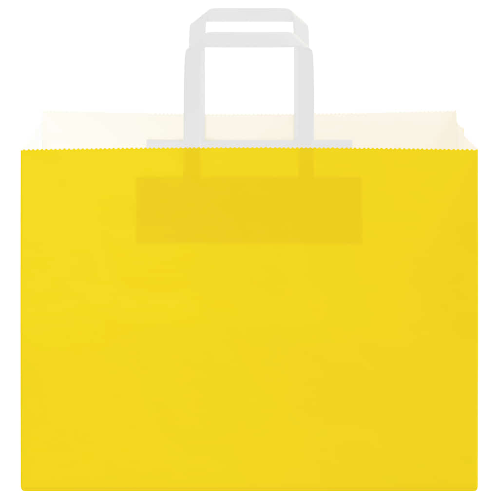 HKH Sacos de Papel 250 Unidades com Alças - Amarelo - 32x17x25 cm
