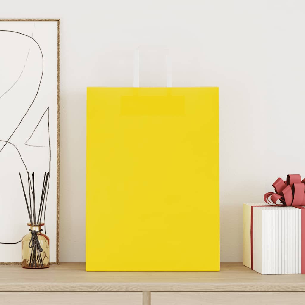 HKH Sacos de Papel 250 Unidades com Alças - Amarelo - 32x17x44 cm