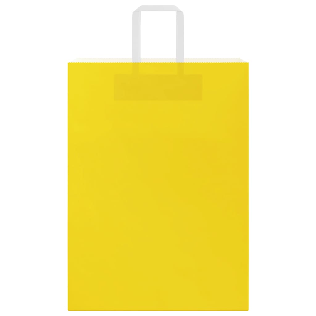 HKH Sacos de Papel 250 Unidades com Alças - Amarelo - 32x17x44 cm
