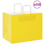 HKH Bolsas de papel 250 unidades con asas - Amarillo - 32x22x24 cm