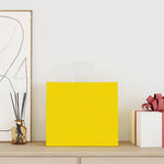 HKH Bolsas de Papel 250 Unidades con Asas - Amarillo - 32x22x28 cm