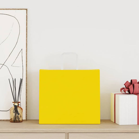 HKH Sacos de Papel 250 Unidades com Alças - Amarelo - 32x22x28 cm