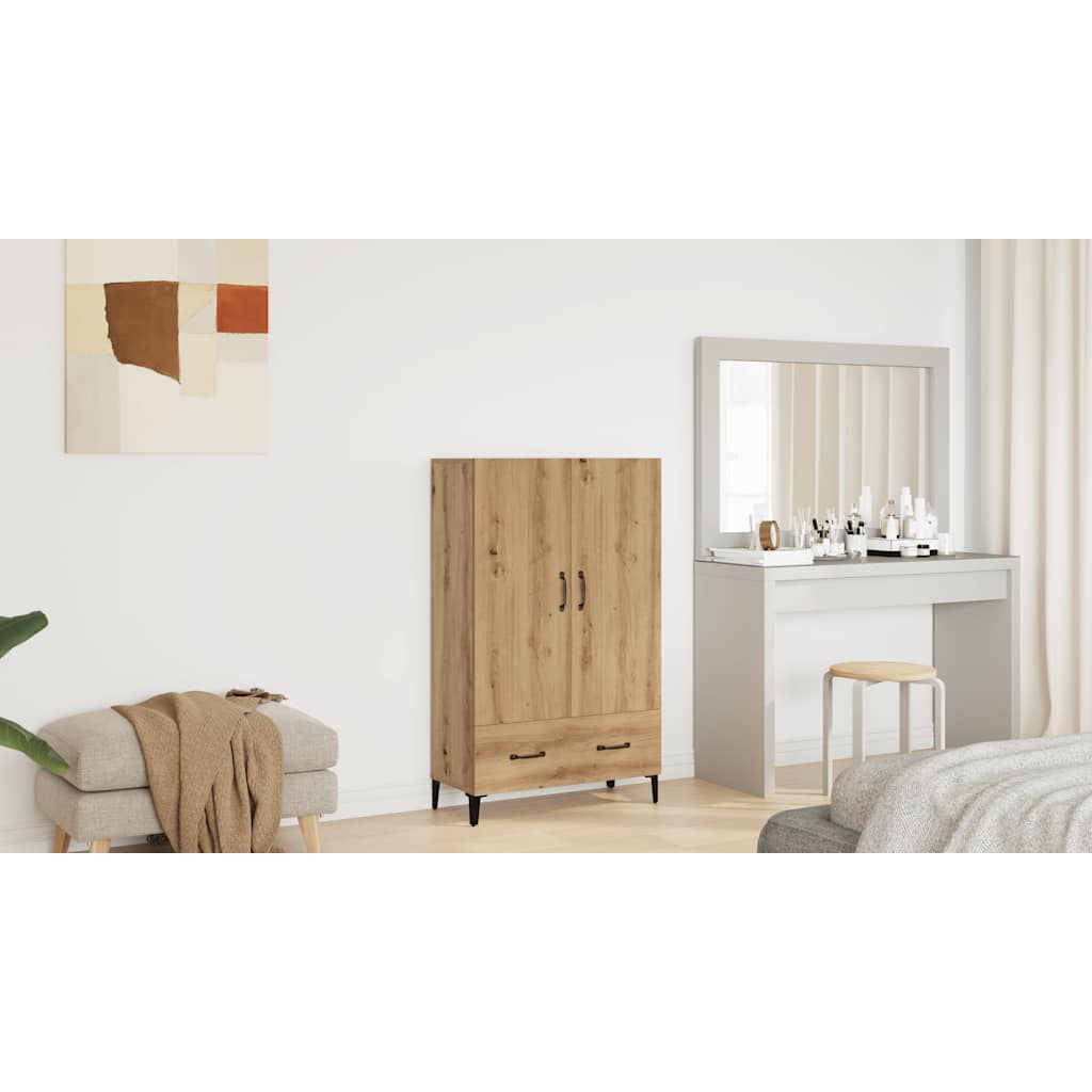 HKH Armario Alto de Derivados de Madera 70 X 31 X 115 Cm - Roble Artesano