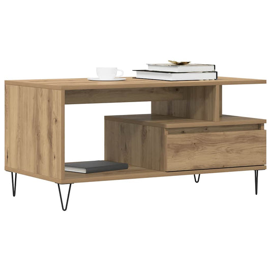HKH Mesa de centro en derivados de madera Roble artesano