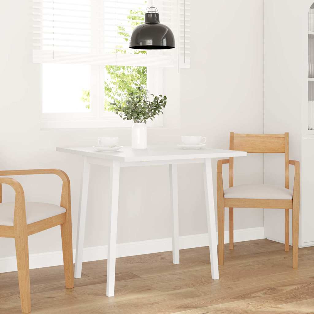 HKH Mesa de Comedor Madera Maciza de Caucho - Blanco