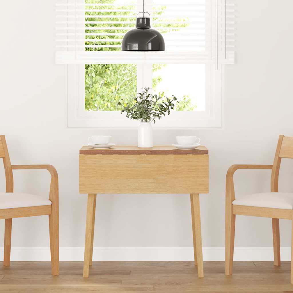 Mesa de comedor HKH de madera maciza de caucho - Natural