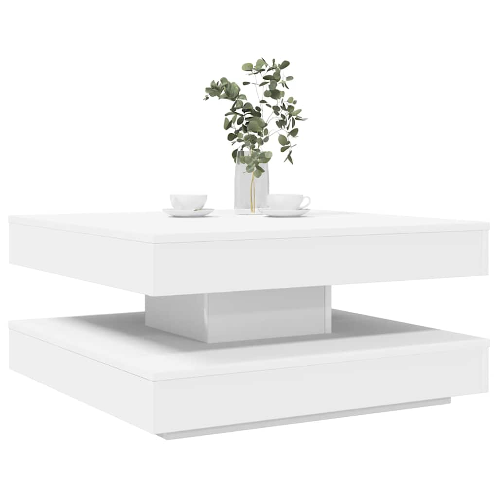 HKH Mesa de centro giratoria de 360 grados - Blanco